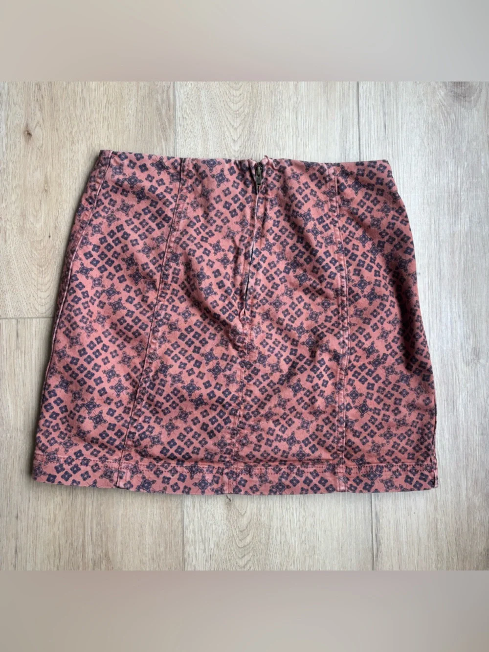 Free People Rust & Black Geometric Mini Skirt Size 10
